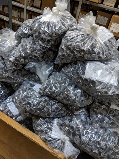 Bags of completed parts